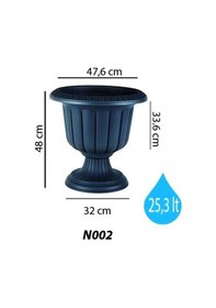 Resim Omnipazar So-n002 Nergiz Dekoratif Dış Mekan Saksı 25,3 Lt Antrasit 3 Adet 