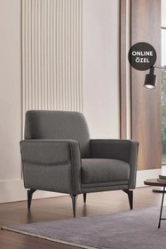 Resim Enza Home Forte Plus Berjer, Keten Dokulu - Gri 