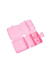 Resim Beslenme Kutusu 4 Bölmeli Barbie Pembe Renk No:2 Kız Figürlü 1 Adet Yemek Saklama Kabı Beslenme Çantası Pembe 