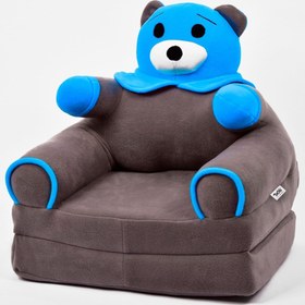 Resim Beibons Anti Bakteriyel Portatif Katlanabilir Sünger Çocuk Koltuğu - Panda, Ayıcık Koltuk Gri Mavi 