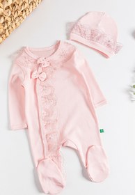 Resim Babymod Güpürlü Fiyonklu Kız Bebek Tulum 