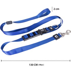 Resim SwissPlus Urban Paws Deep Ocean Blue Hands-Free Ayarlanabilir Köpek Kordonu - 20mm 