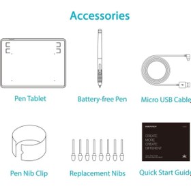 Resim Huion H430p Dijital Grafik Çizim Tableti - Şarj Gerektirmez Siyah 