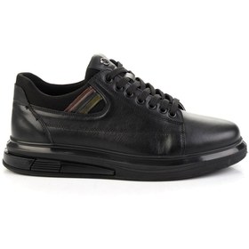 Resim Bambi Siyah Hakiki Deri Erkek Sneaker E01398142843 