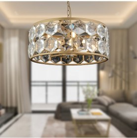 Resim Roman 5'Li Yuvarlak Eskitme Kristalli Taşlı Modern Tasarım Kristal Salon Avize 