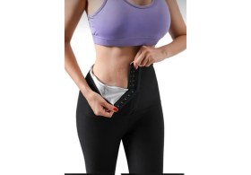 Resim Yüksek Bel Termal Sauna Agraflı Tayt Iki Beden Incelten Şekillendiren Toparlayıcı 