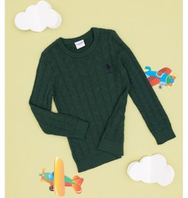 Resim U.s. Polo Assn. Erkek Çocuk Koyu Yeşil Kazak /triko 50315638-vr079 Koyu Yesıl 
