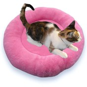 Resim 3EGROUP Yumusak Tuylu Pelus Yuvarlak Evcil Hayvan Kedi Yatagi Minder 50Cm Seker Pembe 