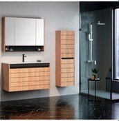 Resim Orka Ricato 100 Cm Morgana Kiraz Banyo Dolabı Takımı, Boy Dolabı Çok Renkli 