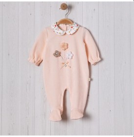 Resim Lamato Baby Örme Çiçek Aksesuarlı Kız Bebe Tulum SOMON 