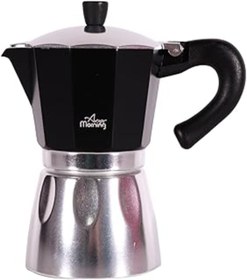 Resim NETWORK ART Ay Morig Hes-6 Espresso Kahve Makiesi Alümiyum Moka Pot 240 Ml Siyah 