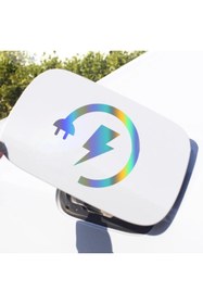 Resim TSC Elektrikli Araba Priz Söket Sarj Etiketi Depo Sticker 13 Cm Hologram 