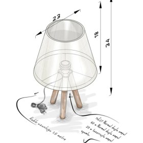 Resim Evlight Çocuk Odası Üç Ayaklı Ahşap Abajur 