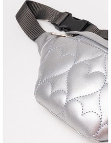 Resim İcone Bag Icone Çocuk Kalp Kapitone Detaylı Bel Çantası Gümüş 