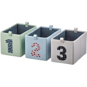 Resim 3 Parça Kutu Seti, Barndröm Çok Renkli Meridyendukkan 17x27x17 Cm Çocuk Odası Düzenleme Kutuları Çok Renkli 