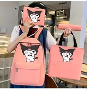 Resim Meridiangoods Sanrio Kuromi Pembe Renk Sırt Çantası Sevimli Karakter Tasarımı Hafif Ayarlanabilir Askılar Gençler Ve Öğrenciler İçin Okul Çantası Pembe Renk 