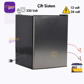 Resim Cool Life Çift Sistem Cool Life 71 Litre Antrasit Buzdolabı 12/24/220 V 