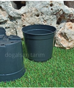 Resim 50 Adet 1 Lt Siyah Yuvarlak Üretim Saksı Fide Saksı Çiçek Saksı 