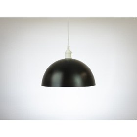 Resim Riolight Retro Siyah Içi Beyaz Tekli Metal Sarkıt Çap: 40Cm (538284419) 