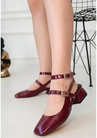 Resim Biçomi Karmi Mürdüm Cilt Topuklu Ayakkabı Çok Renkli 