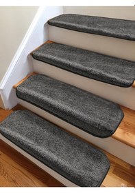 Resim Koyu Füme Kendinden Yapışkanlı Merdiven Basamak Paspası / Halısı 