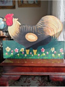 Resim Butik Tülin Otantik El Yapımı Ahşap Tavuk Gazetelik Dergilik 