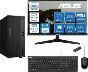 Resim Asus Expertcenter D501MER Intel® Core™ İ7-14700 64GB Ddr5 256GB SSD Intel® UHD Graphics 770 Freedos +27" 120Hz Monitör Mini Tower Masaüstü Bilgisayar 27WD501MERF21+ZETTAUSBBELLEK 