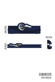 Resim Popcorn Kids Gezegenler Tekli Duvar Rafı 