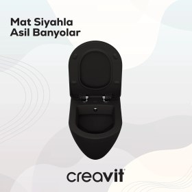 Resim Terra Duroplast Yavaş Kapanan Klozet Kapaklı Mat Siyah Set 