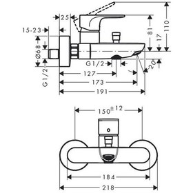 Resim Hansgrohe Rebris S Bide Iki Kollu Lavabo Bataryası Krom - 72440000 