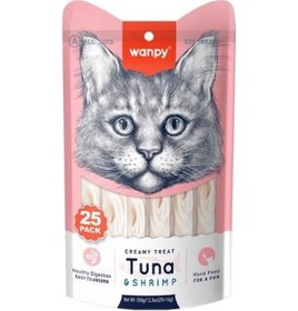 Resim Wanpy Ton Balıklı ve Karidesli Sıvı Krema Kedi Ödülü 25 x 14 G 