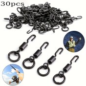 Resim 30'lu Paket Ağır Hizmet Balıkçılık Döner Bağlantı Elemanları - Hızlı Değiştirilebilir Döner Kancalar, Tuzlu Su/Su Balıkçılığı için Korozyona Dayanıklı Demir Konstrüksiyon, Ronnie Rig ile Uyumlu, Mikro Kancalar - Sazan, Levrek, Turna, Alabalık için İdeal - Balıkçılar için Mükemmel Noel/Şükran Günü Hediyesi (30 adet), Balıkçı Temel Malzemeleri, Şık Metalik Kaplama, Korozyona Dayanıklı Malzeme, Balıkçılık Ekipmanları, Balıkçılık Aksesuarları ve Ekipmanları, Sazan Balıkçılığı, Döner Balıkçılık 