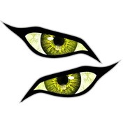 Resim J795d-30 Cm 11.81 İnç -1pair-j798 Çift Nazar Gözler Sarı Vinil Araba Motosiklet Kaskı Etiket Otomatik Kafa Engin Çıka 