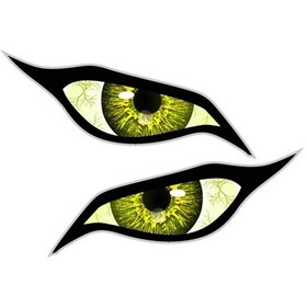 Resim J795d-30 Cm 11.81 İnç -1pair-j798 Çift Nazar Gözler Sarı Vinil Araba Motosiklet Kaskı Etiket Otomatik Kafa Engin Çıka 