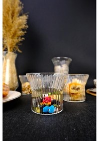 Resim Digithome 6'lı Cam Çerezlik Dondurmalık Ve Kase Sunum Seti 280 Ml - 04176 C1-1-154 