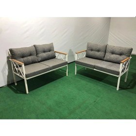 Resim 2+2balkon-bahçe-kafe-çay Seti-koltuk Takımı-oturma Grubu-ofis Koltuğu 2+2 Beyaz Profil Demir Grei Gri 