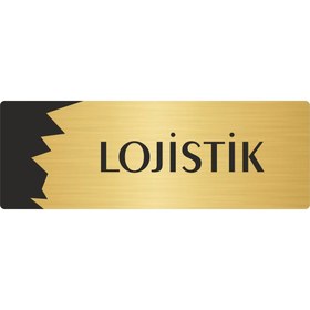 Resim Özarslan Dizayn Metal Departman Kapı İsimliği, Yönlendirme levhası Lojistik 5X20 Cm Altın Renk 