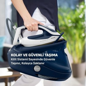 Resim Tefal GV9720 Pro Express Ultimate Iı Buhar Kazanlı Ütü 3000 Watt 170 gr Sürekli 590 gr Şok Buhar Güçlü Performans Çıkarılabilir Su Haznesi Kireç Önleme ve Pratik Kullanım 