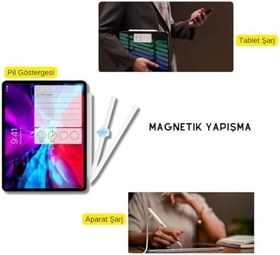 Resim iPad Profesyonel Stylus Kalem Palm Rejection Özellikli Manyetik Şarj Aparatlı Pencil 2 Tablet Kalemi 