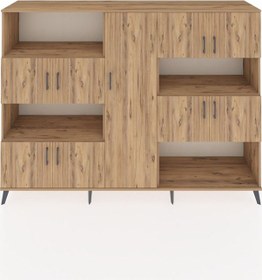 Resim Hyperion Dolap 10 Raflı 9 Kapaklı 220x44x163 Çam-çam Çam-çam 