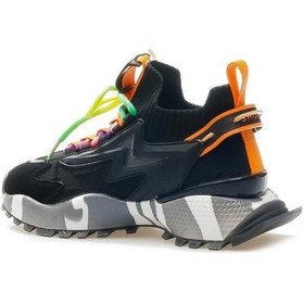 Resim Guja 24k446-1 Kalın Taban Renkli Fashion Kadın Spor Ayakkabı Siyah 