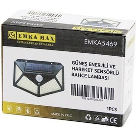 Resim Luz&pos 4 Açılı Solar - Hareket Sensörlü Aplik Duvar Lambası Dış Mekan 9.5 X 13.5cm 