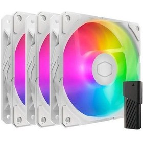 Resim Coolermaster Sıckle Flow Mfx-b2dw-253p2-r2 Argb 3-lü Kasa Fanı-kontrol Ünitesi Beyaz 