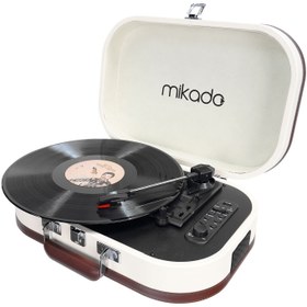 Resim Mikado Nostalgia MN-101 Pikap Fil dişi Usb+RCA+Bluetooth Destekli Müzik Kutusu 