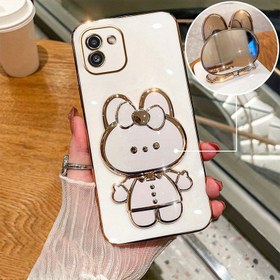Resim Bir Askılı for samsung for galaxy Modelleri İçin Uygun Olarak A03, A04, A12, A13, A20, A50 ve Diğerleri İçin Uygun Bir Sevimli Tavşan Makyaj Aynası Telefon Kılıfı 