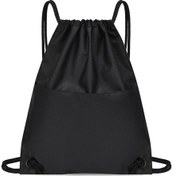 Resim Dofolink Siyah Oxford Kumaş Çekmeceli Sırt Çantası - Spor, Seyahat, Kamp İçin Pratik Kolluk Torbası Siyah 