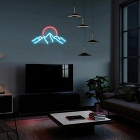Resim SANEC Dağ ve Güneş Neon Led Tabela Dekoratif Aydınlatma 