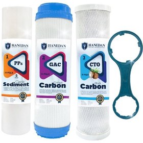 Resim Açık Kasa Su Arıtma Cihazı İçin Çift Karbonlu Ön Filtre Takımı 