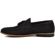 Resim Siyah Nubuk İçi Dışı Hakiki Deri Erkek Loafer Ayakkabı 