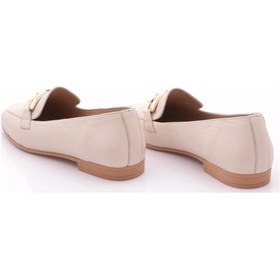 Resim Dgn 701 Kadin Aksesuarli Loafer Ayakkabi Ekru 